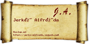 Jerkó Alfréda névjegykártya